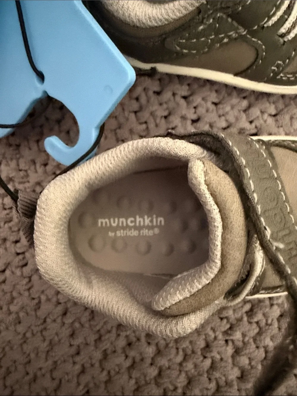 Stride Rite Gray & White Baby Walker Sneakers